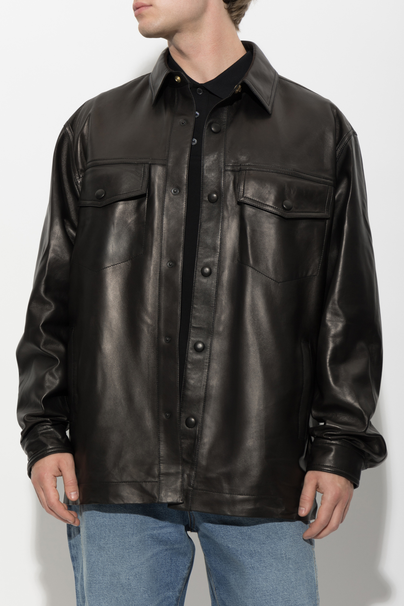 Balmain Leather jacket with pockets | Men's | Vitkac